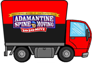 Spine moving moving truck logo